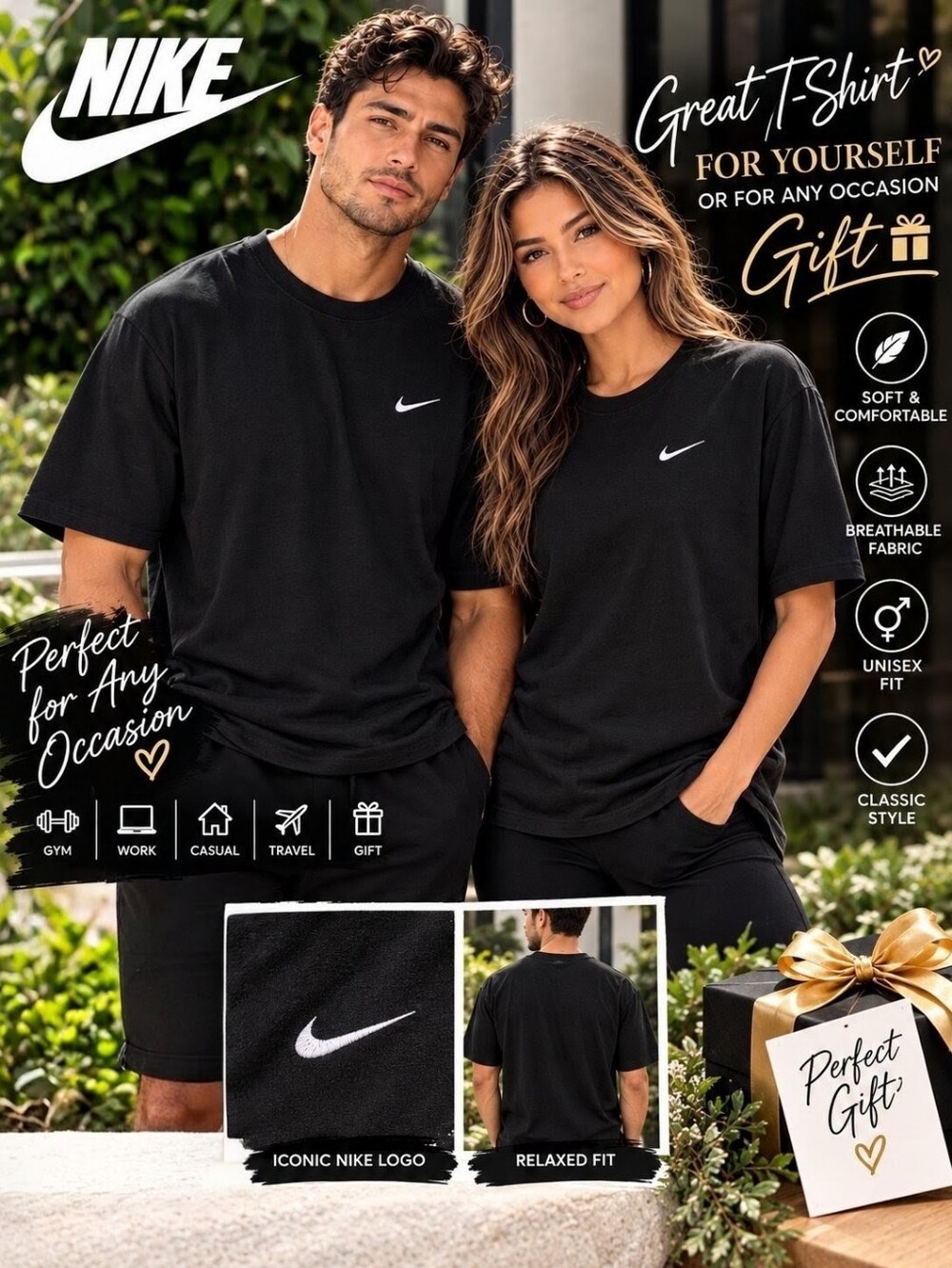 Nike Black Crew Neck. For Your Self Or For Any Occasion Gift 🎁 Size L